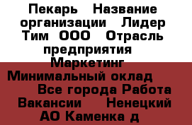 Пекарь › Название организации ­ Лидер Тим, ООО › Отрасль предприятия ­ Маркетинг › Минимальный оклад ­ 27 600 - Все города Работа » Вакансии   . Ненецкий АО,Каменка д.